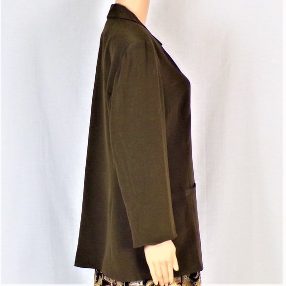 DUE PER DUE size 14 Jrs. brown 100% silk blazer - Picture 5 of 13